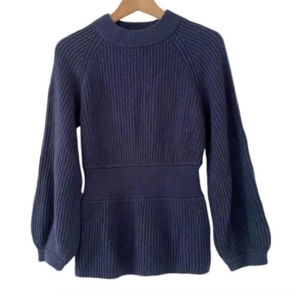 Club Monaco tinna ballon sleeves navy blue sweater size Sp - Picture 1 of 10